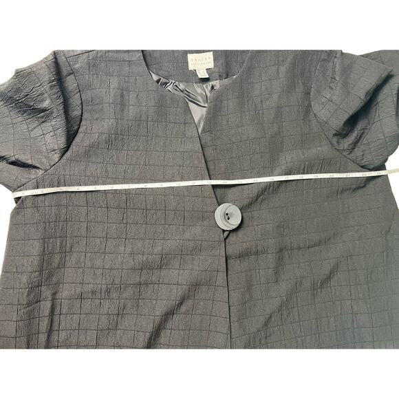 QVC Susan Graver Regular Textured Woven Swing Jacket NWOT BLACK SIZE L - Picture 7 of 8